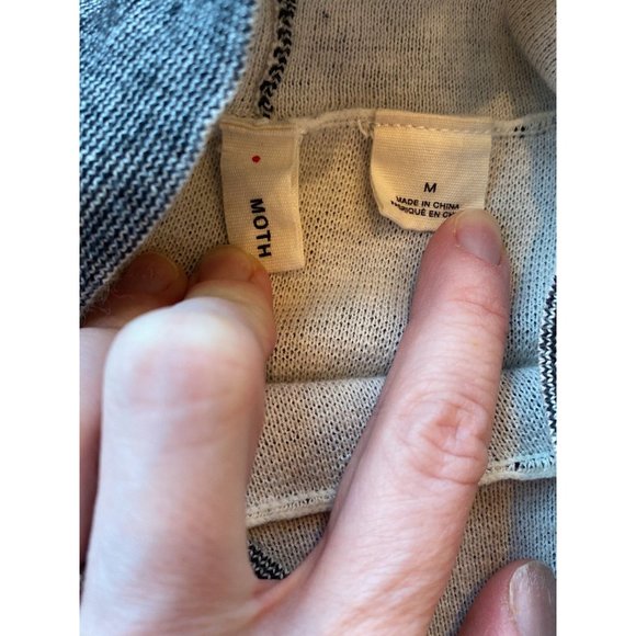 Anthropologie Moth Tank Top Mock Neck Sleeveless Sweater Striped Medium - Picture 3 of 7